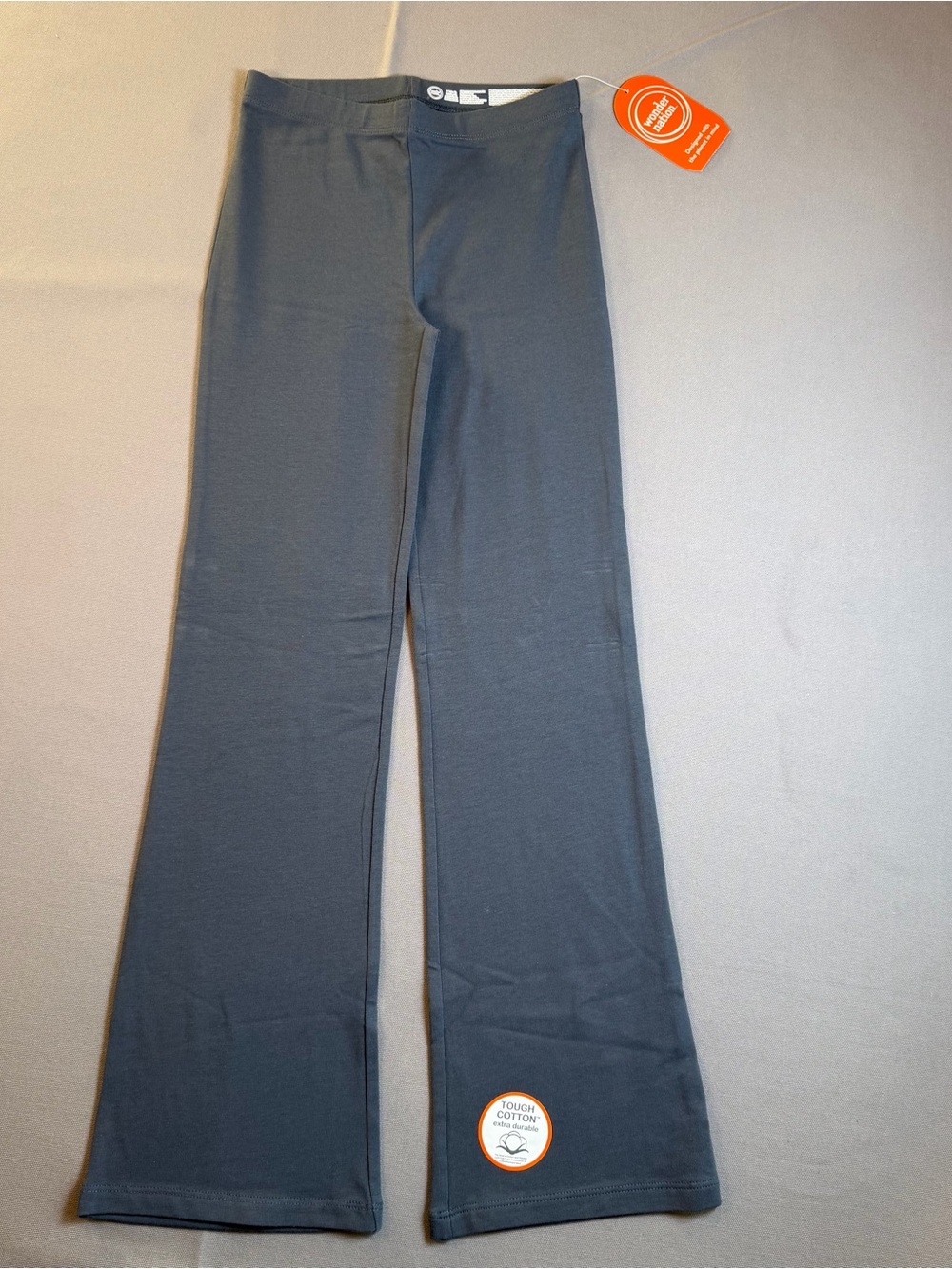 Wonder Nation Girls' szM (7-8) Slate Gray Bootcut Cotton Stretch Legging Pants